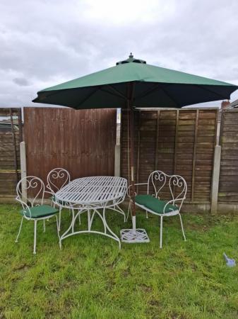 Image 1 of Garden table and 2x chairs and bench