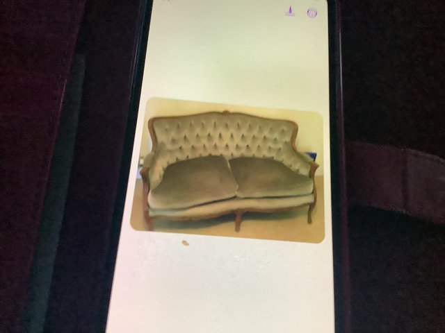Preview of the first image of Green velvet small sofa.