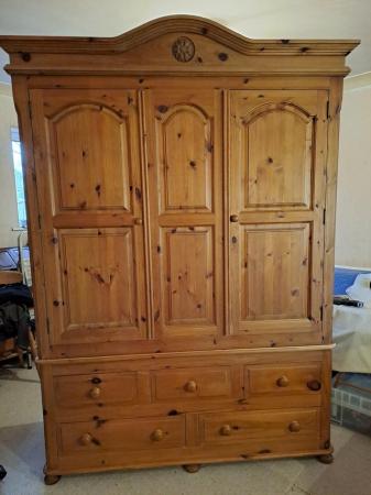 Image 2 of Triple Wardrobe with drawers - Antique Wax