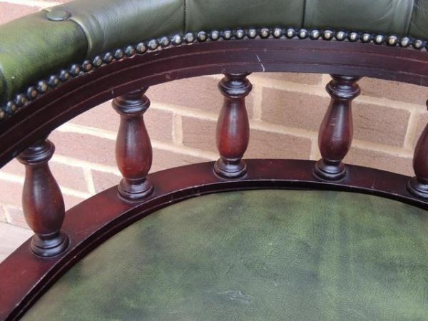 Image 9 of Antique Green Chesterfield Captains Chair (UK Delivery)