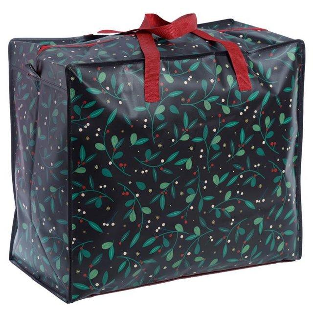 Preview of the first image of Fun Practical Laundry & Storage Bag - Christmas Mistletoe.