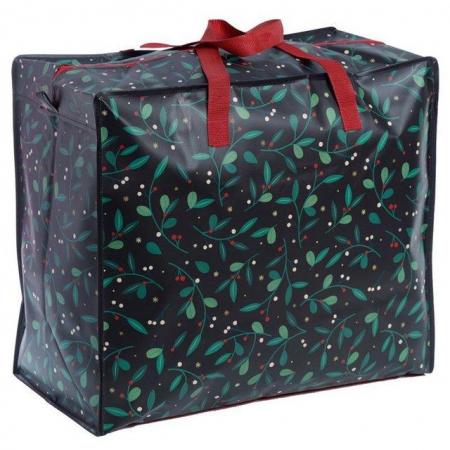 Image 1 of Fun Practical Laundry & Storage Bag - Christmas Mistletoe