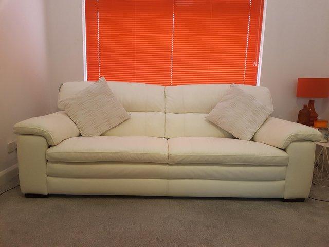Preview of the first image of Cozee star white sofa bought from furniture village.