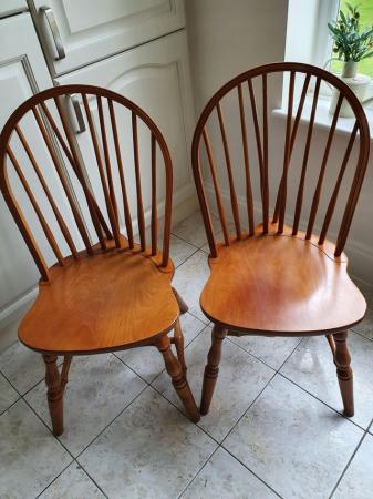 Image 1 of A Pair of Spindle Dining Chairs made from Beech