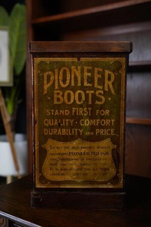Image 8 of Edwardian Shoe Box 'Pioneer Boots' Original Advertising