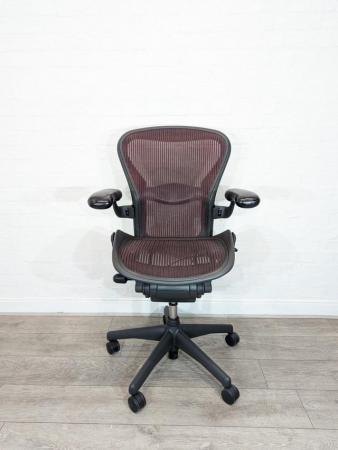 Image 3 of Herman Miller Aeron Office Chair Red
