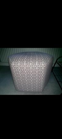 Image 1 of Substantial Harveys Pink and Cream Hexagonal Footstool