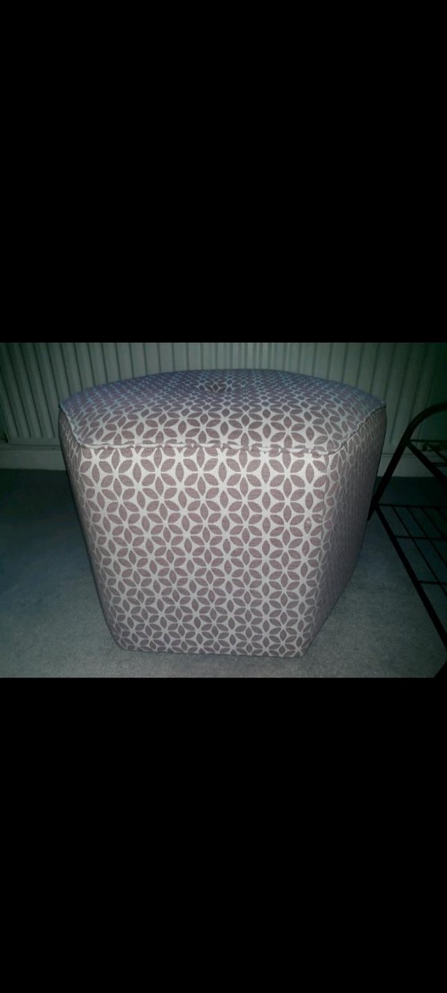 Preview of the first image of Substantial Harveys Pink and Cream Hexagonal Footstool.