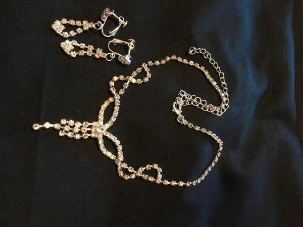 Image 1 of Christmas bling, diamante Necklace & Earring Set