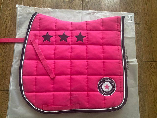 Preview of the first image of Eskadron Pink Big Square Dressage pad.