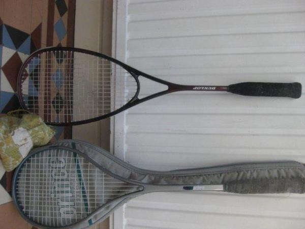 Image 1 of Adult squash racket + balls x 2