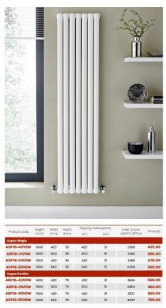 Image 2 of K-RAD Aspen white vertical double designer radiator