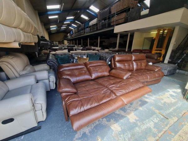 Image 8 of La-z-boy Knoxville brown leather pair of 2 seater sofas