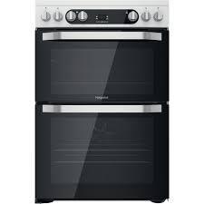 Image 1 of HOTPOINT 60CM ELECTRIC COOKER CERAMIC HOB-WHITE-2 OVENS-WOW