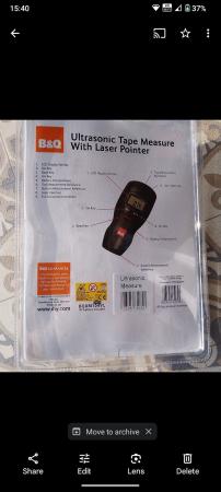 Image 2 of B&Q Ultrasonic Tape measure with laser pointer