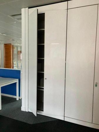 Image 8 of Lockable 4 door white office tall double cupboards/storage
