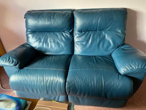 Image 1 of FREE - Leather two seater Sofa - Electric Recliner
