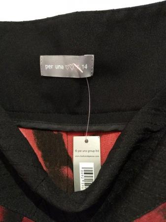 Image 11 of New Marks and Spencer Per Una Black Red Skirt Size 14
