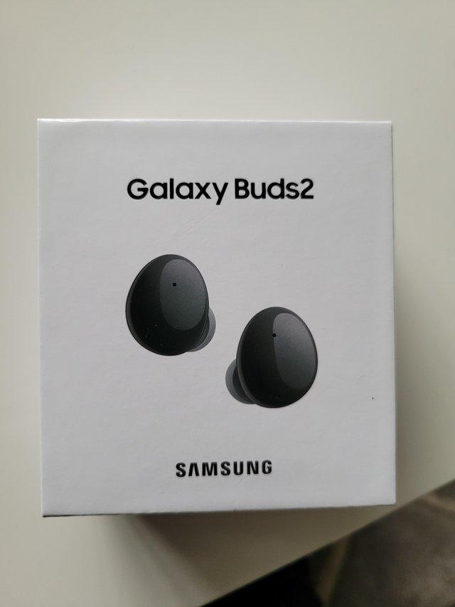 Preview of the first image of Brand new galaxy buds 2 still in sealed box.