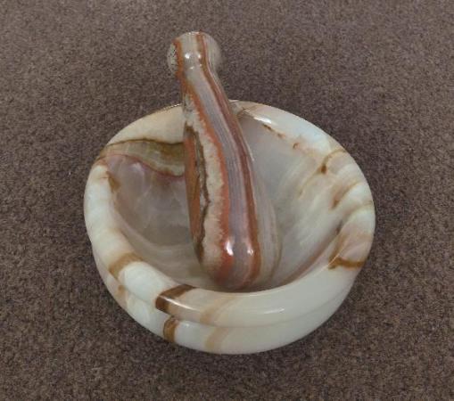 Image 1 of Good Quality Heavy Marble Pestle & Mortar