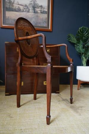 Image 9 of Victorian Edwardian Walnut Rattan Occasional Chair