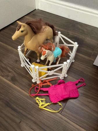 Image 2 of Barbie horse and stable set with doll