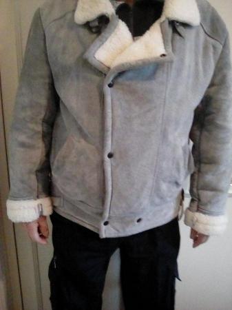 Image 1 of Man's grey suede fur lined jacket