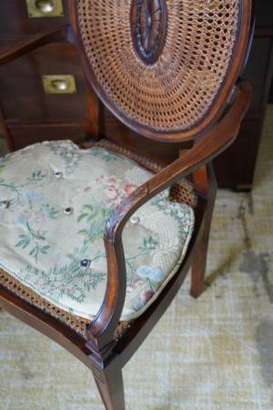 Image 12 of Victorian Edwardian Walnut Rattan Occasional Chair