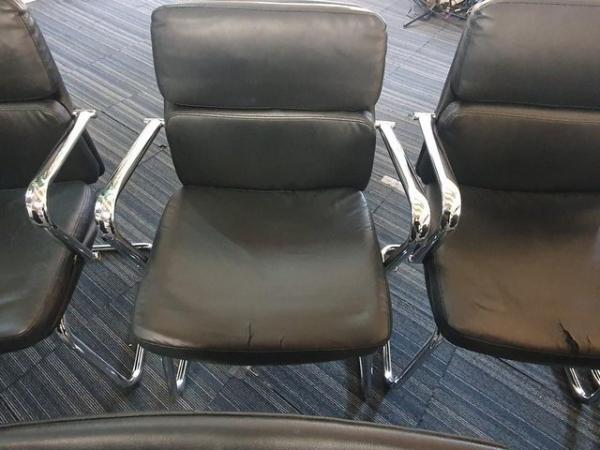 Image 4 of Eames style Office Faux Leather Dark blue Conference meeting