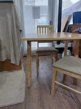 Image 2 of Small drop leaf table with two chairs