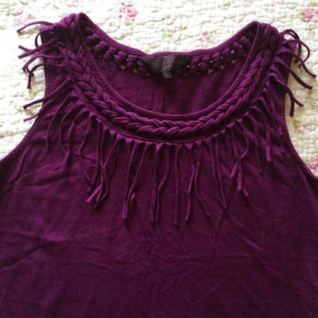 Image 2 of Size M GREAT PLAINS Purple Fringe Vest