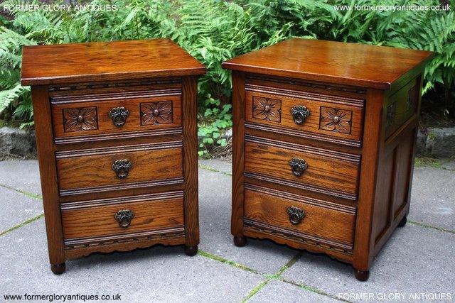 Image 41 of OLD CHARM LIGHT OAK BEDSIDE LAMP TABLES CHESTS OF DRAWERS