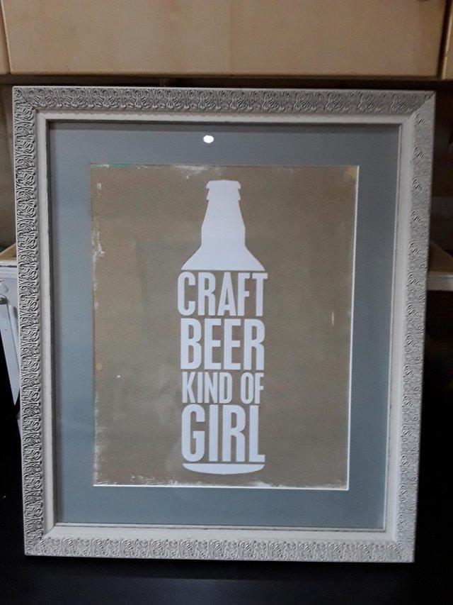 Preview of the first image of Craft Beer Kind of Girl Framed Picture.