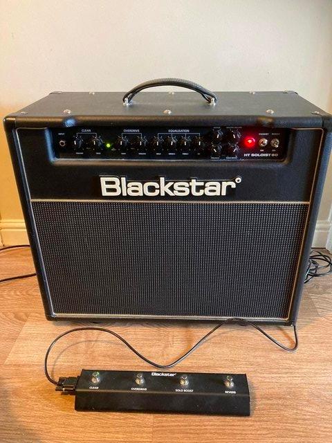 Preview of the first image of BLACKSTAR HT SOLOIST 60 and foot switch, excellent condition.