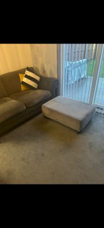 Image 3 of Sofa, cuddle seat and large footstool