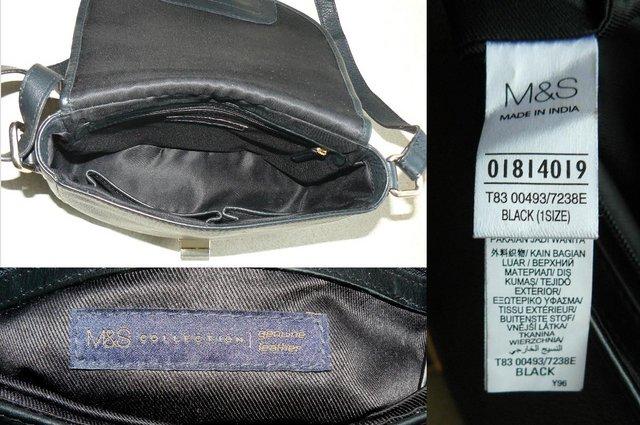 Image 2 of M&S shoulder bag, black leather