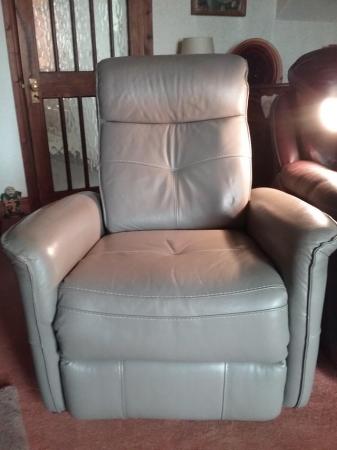 Image 3 of Electric reclining chair in grey leather