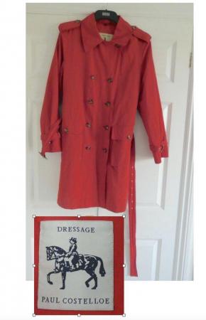 Image 3 of Paula Costello red trench coat with pockets