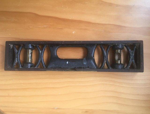 Preview of the first image of Vintage John Rabone & Sons cast iron & brass spirit level..