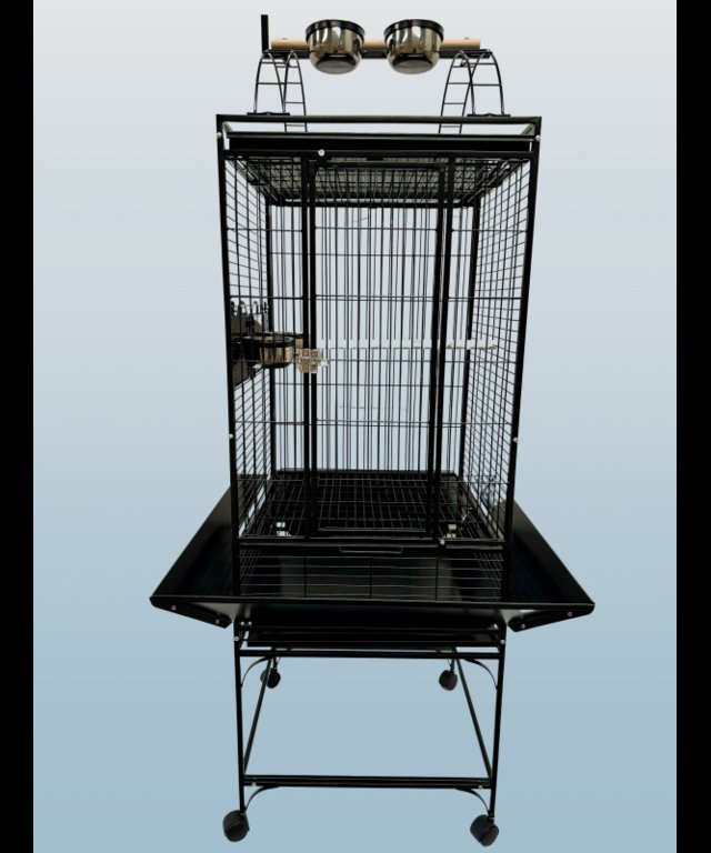 Preview of the first image of Parrot-Supplies Colorado Play Top Parrot Cage Black.