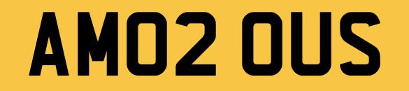Preview of the first image of AM02OUS Number Plate Private Personalised Registration.