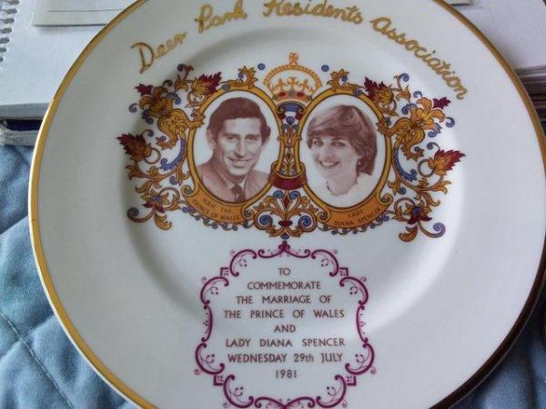 Image 2 of Commemoration Plate Charles & Diana Wedding with Extras