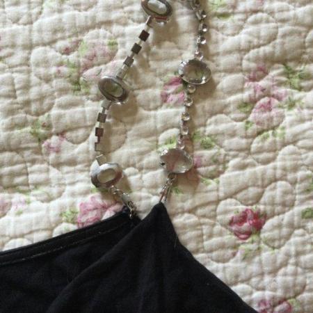 Image 3 of AUTOGRAPH Jewelled Straps Black Strappy Top sz14