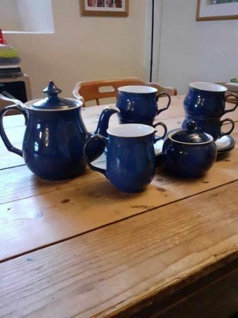 Image 2 of DENBY tea set. Imperial Blue. Four piece setting