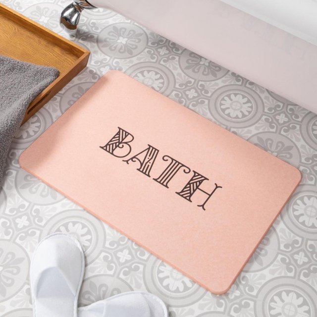 Preview of the first image of Pink Stone Bath Mats from Artsy Mats.