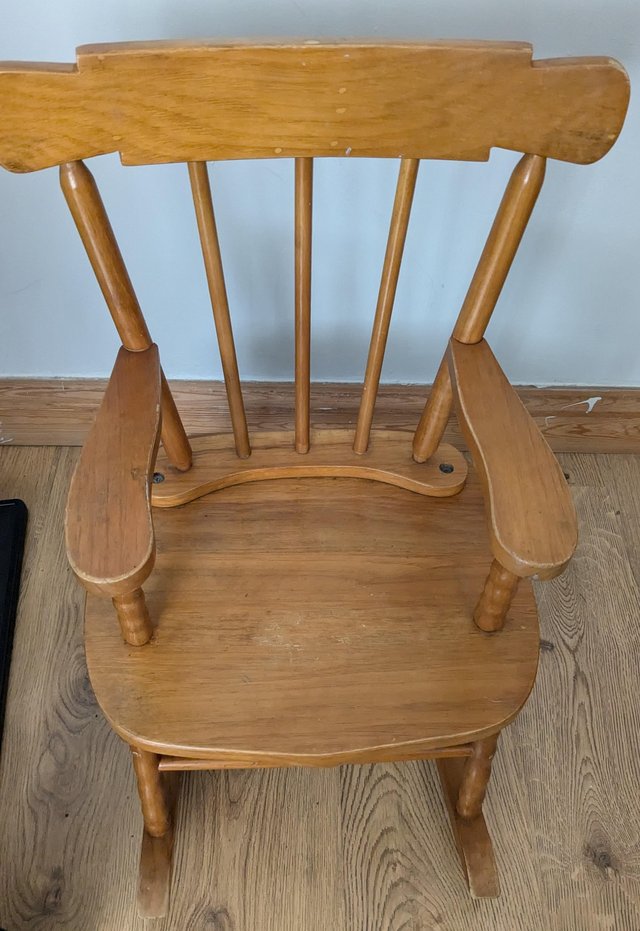 Preview of the first image of Child's pine rocking chair.