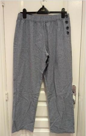 Image 1 of BNWT Maine New England MNE Women's Navy Blue Striped Trouser