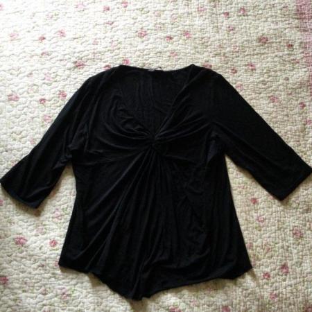 Image 3 of Size 1 RED HERRING MATERNITY Black Asymmetric 3/4 Sleeve Top