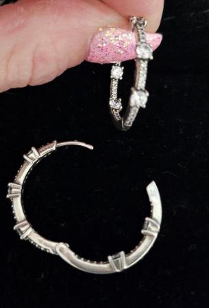Image 2 of Pandora hoop earrings for women or girl