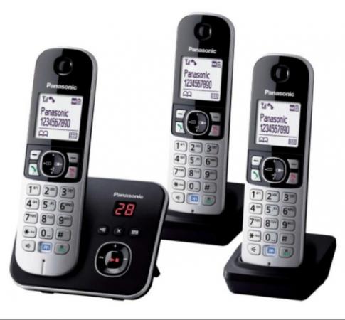 Image 1 of Panasonic Triple Phone Answerphone Set kx-tg6823